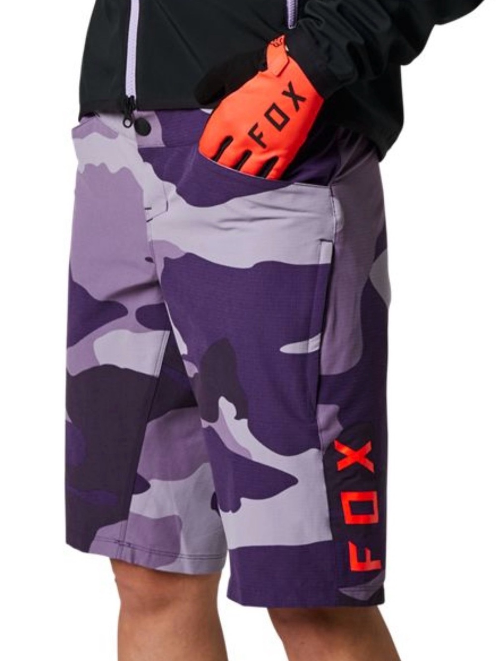 Fox Purple Camo Women's Bike Shorts - Picture 7 of 8